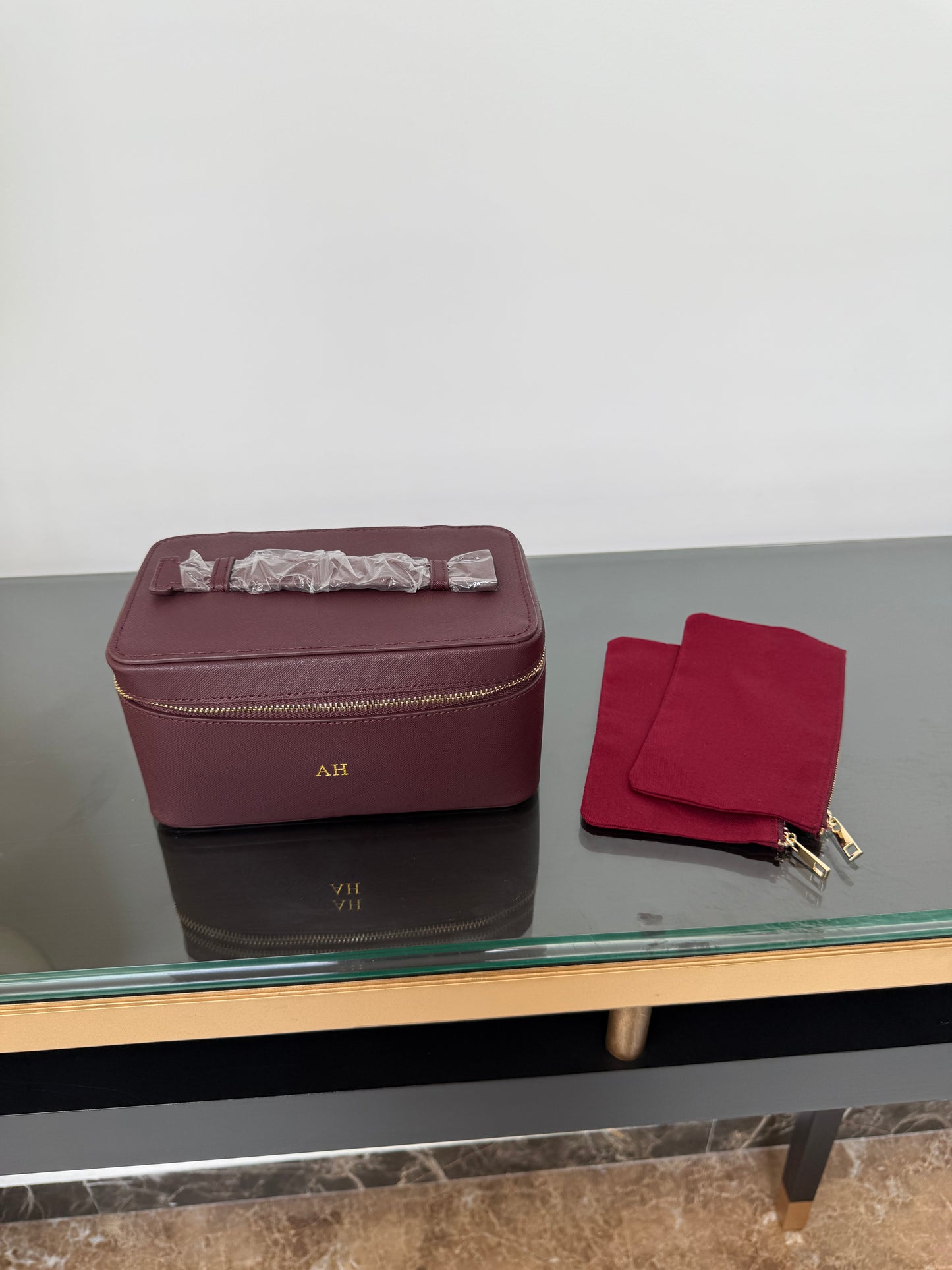 Personalised Saffiano Leather Vanity Bag