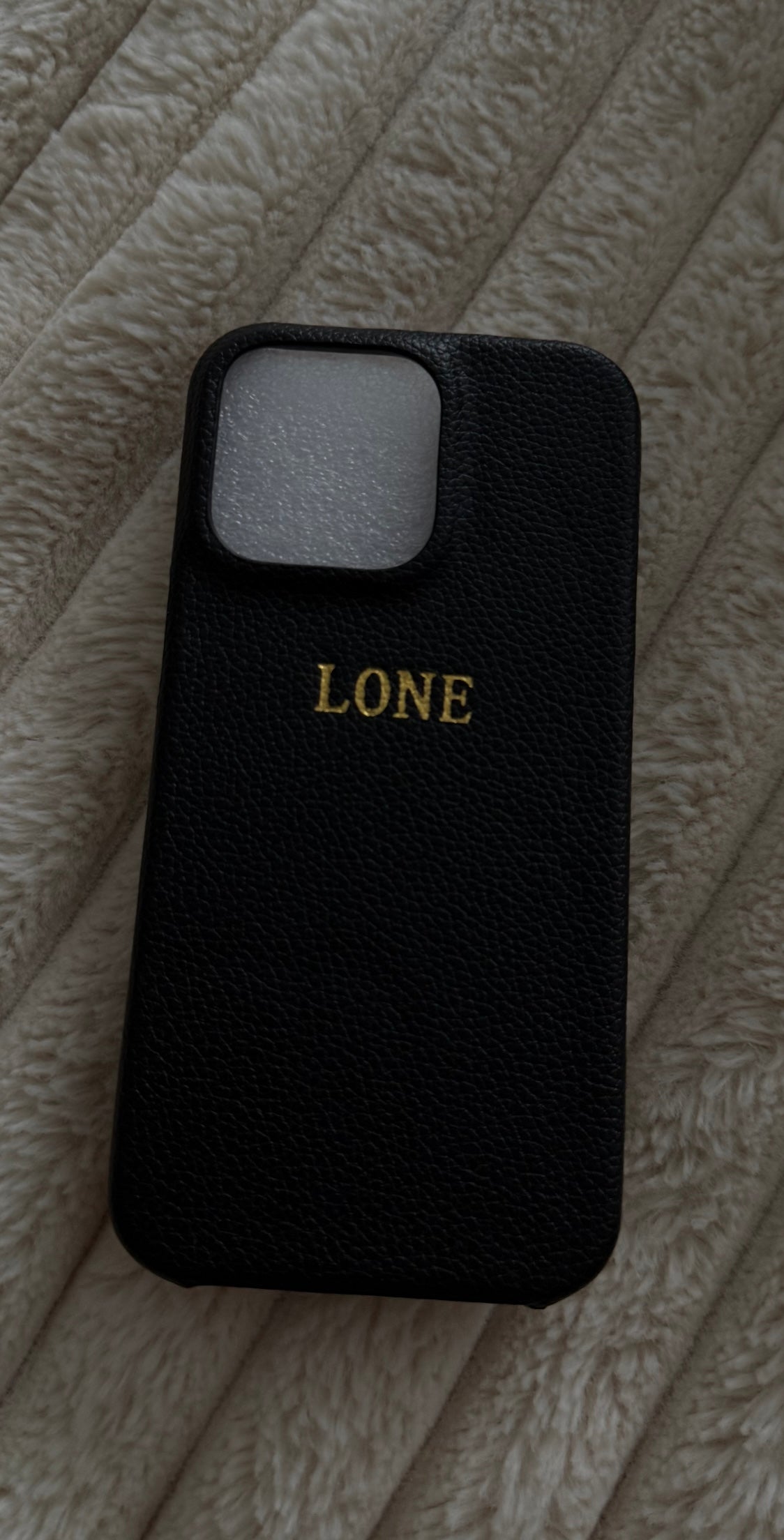 Personalised Black Pebble Leather Case