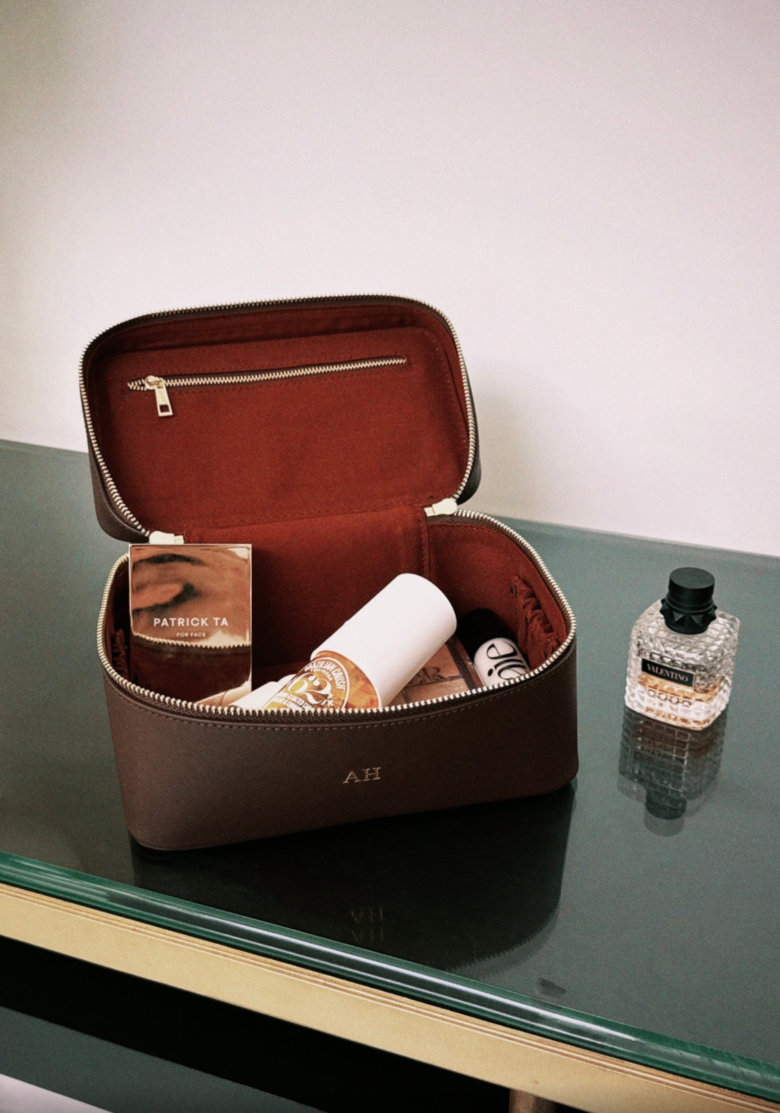 Personalised Saffiano Leather Vanity Bag