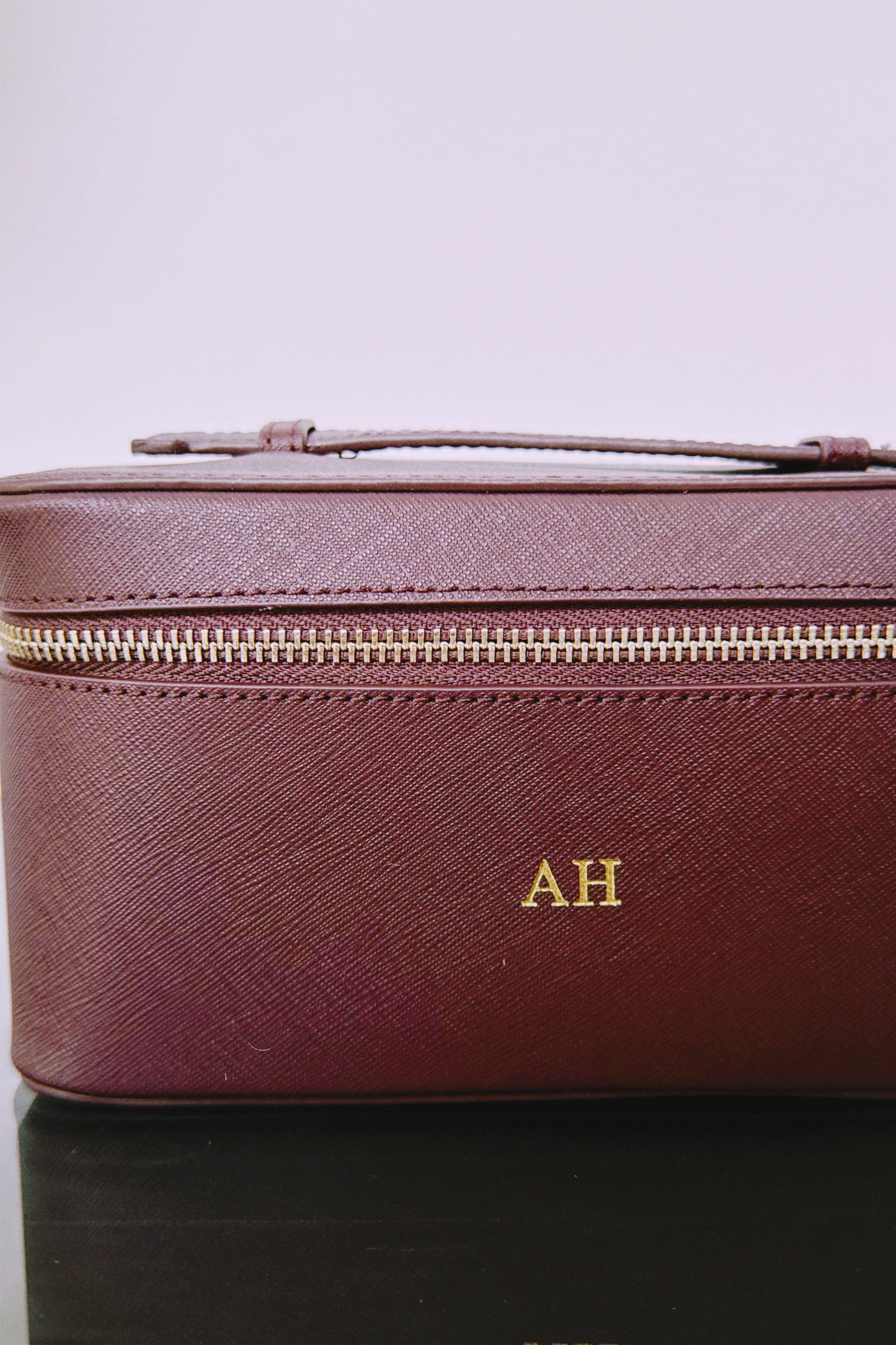 Personalised Saffiano Leather Vanity Bag