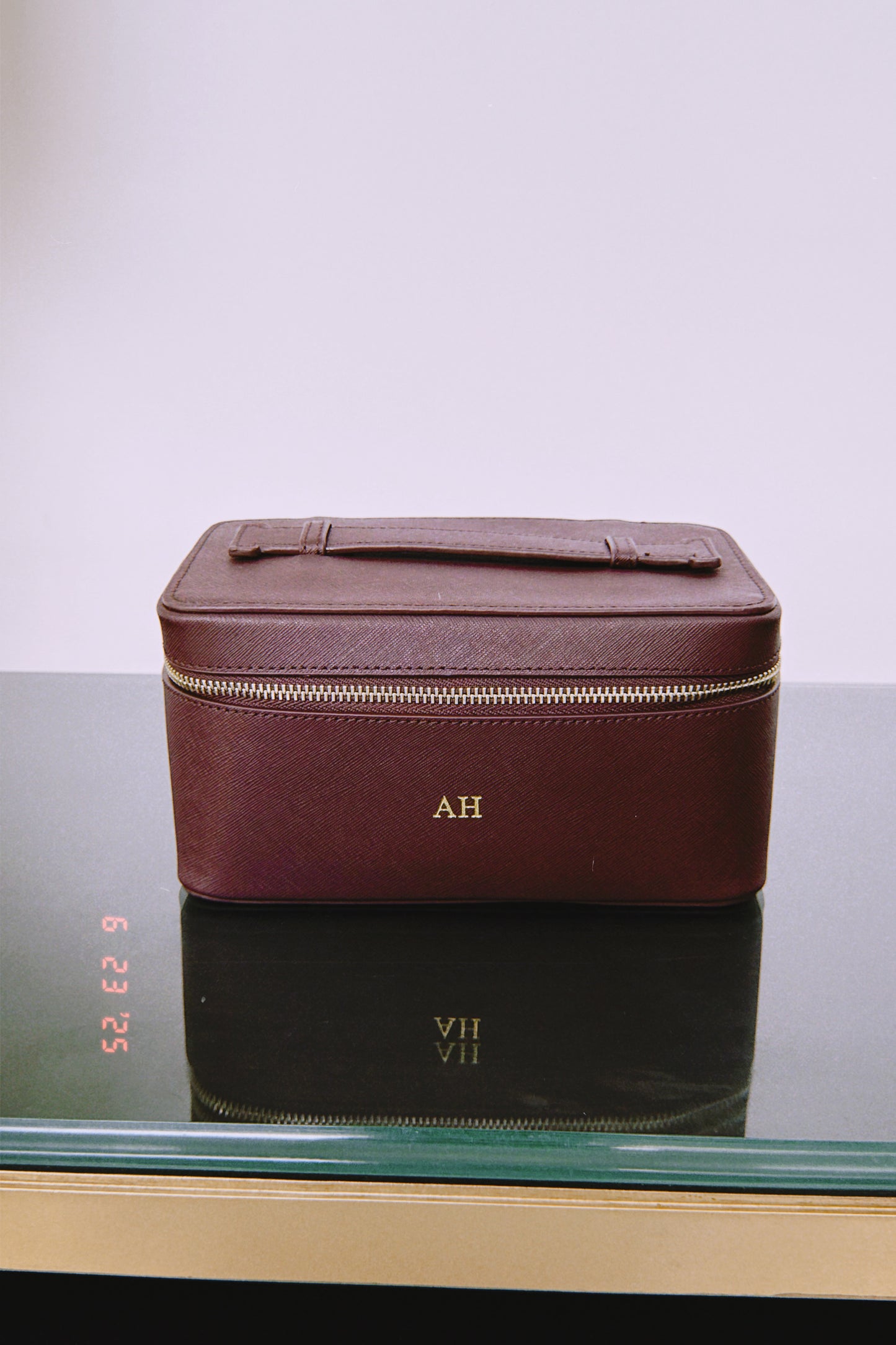 Personalised Saffiano Leather Vanity Bag