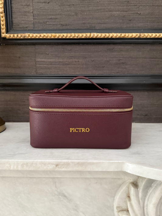 Personalised Saffiano Leather Vanity Bag