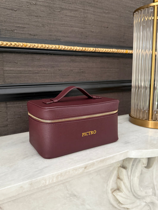 Personalised Saffiano Leather Vanity Bag