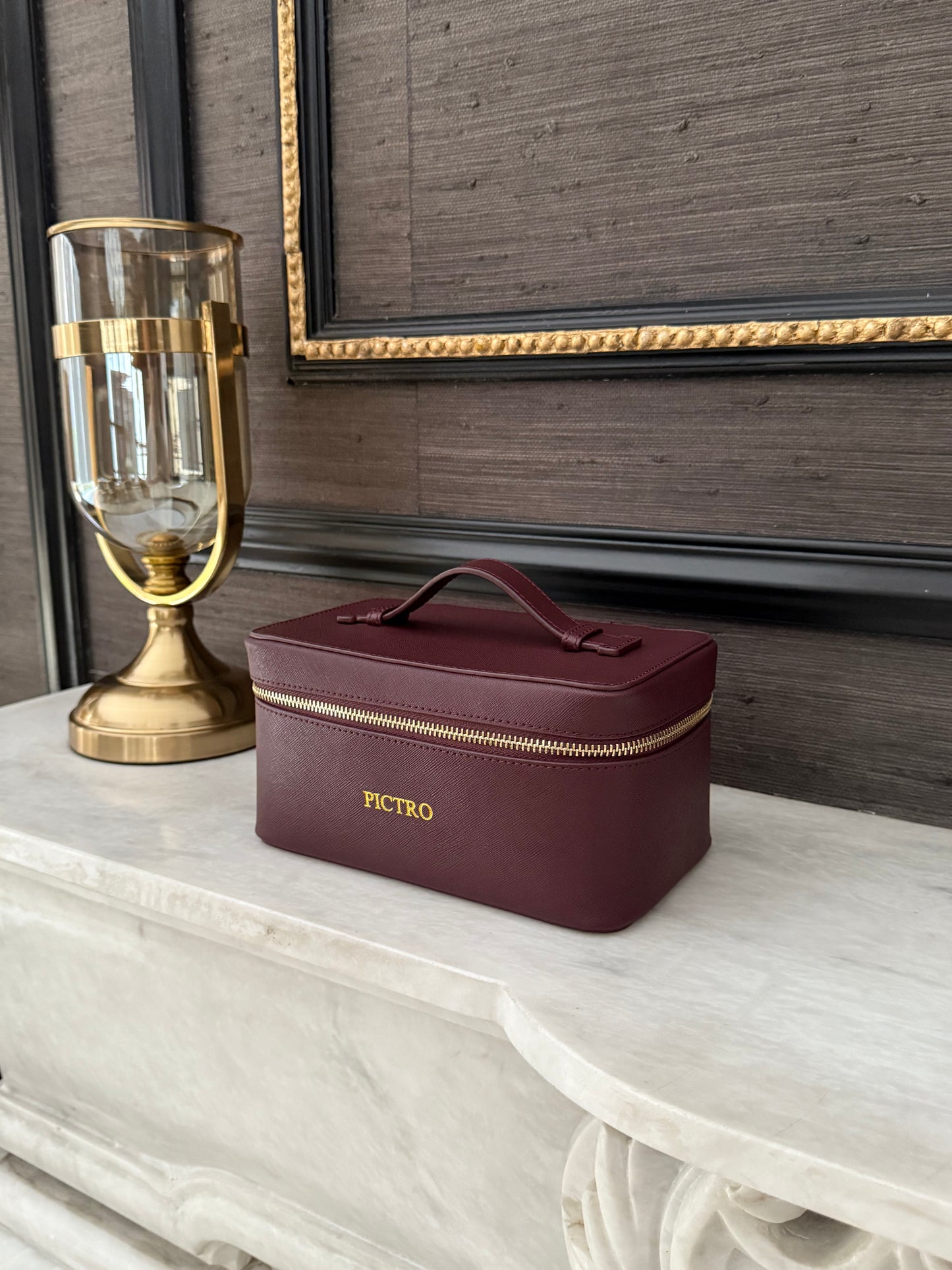 Personalised Saffiano Leather Vanity Bag