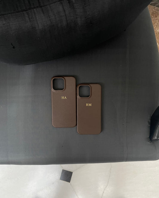 Personalised Lumea Brown Pebble Leather Case